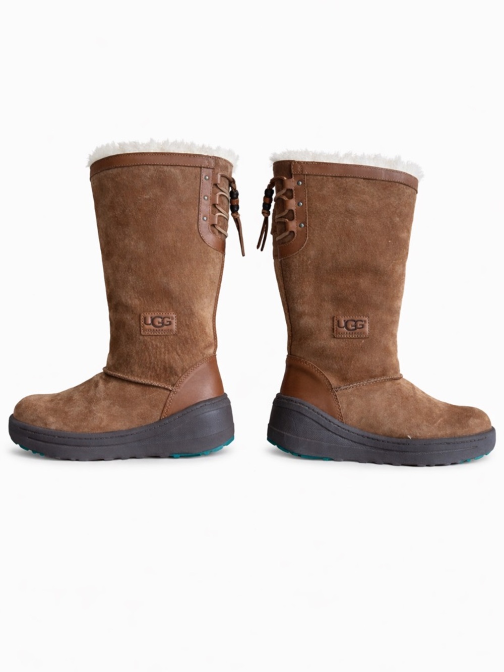 UGG Klarissa Chestnut Leather‎ Thinsulate Shearling High Boots Size 6